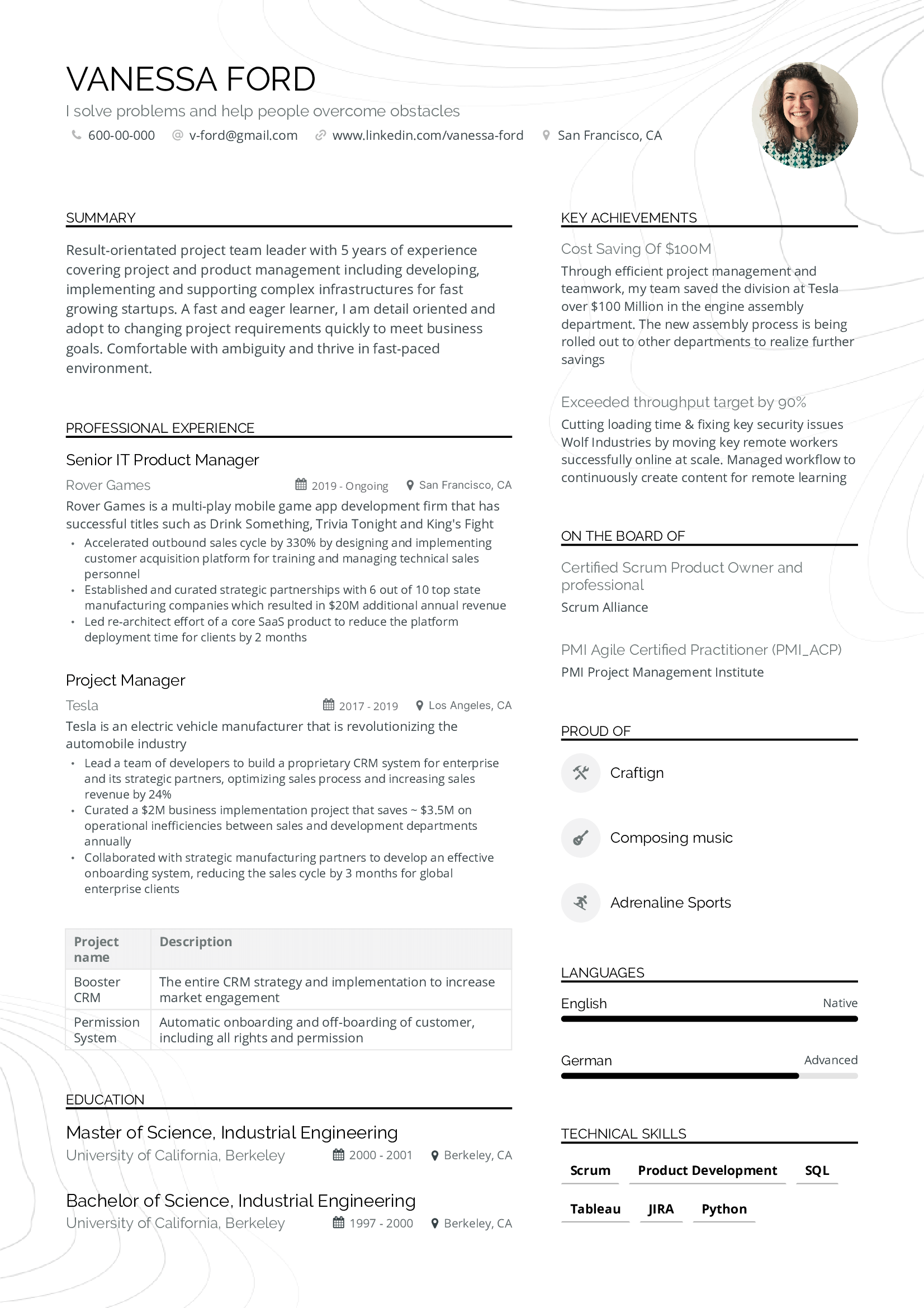 Highly Player Resume Template